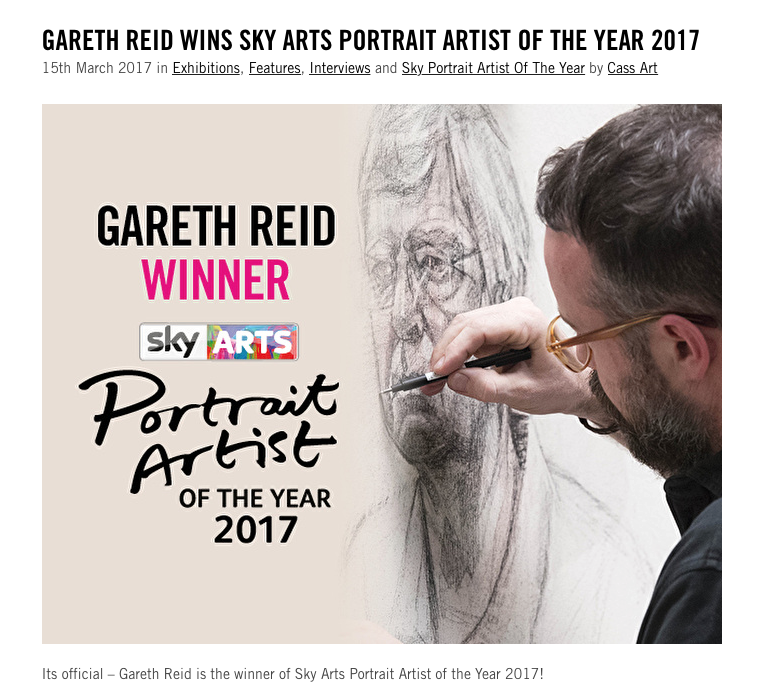 Gareth Ried GARETH REID WINS SKY PORTRAIT ARTIST OF THE YEAR 2017 | Gareth Reid